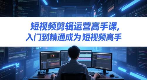 短视频剪辑运营高手课，入门到精通成为短视频高手网赚项目-副业赚钱-互联网创业-资源整合-私域引流-黑科技软件-引流软件哲客网创