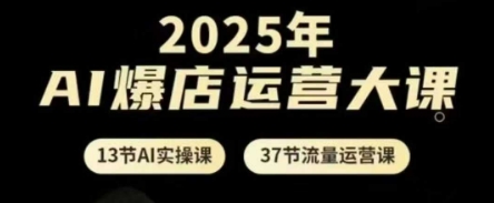 2025年AI爆店运营大课，13节AI实操课+37节流量运营课网赚项目-副业赚钱-互联网创业-资源整合-私域引流-黑科技软件-引流软件哲客网创