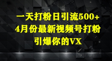 一天打粉日引流500+，4月份最新视频号打粉，引爆你的微信网赚项目-副业赚钱-互联网创业-资源整合-私域引流-黑科技软件-引流软件哲客网创