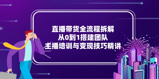 （15004期）直播带货全流程拆解：从0到1搭建团队，主播培训与变现技巧精讲网赚项目-副业赚钱-互联网创业-资源整合-私域引流-黑科技软件-引流软件哲客网创