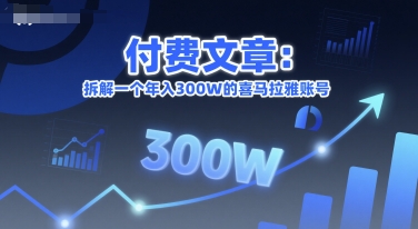 付费文章：拆解一个年入300W的喜马拉雅账号网赚项目-副业赚钱-互联网创业-资源整合-私域引流-黑科技软件-引流软件哲客网创