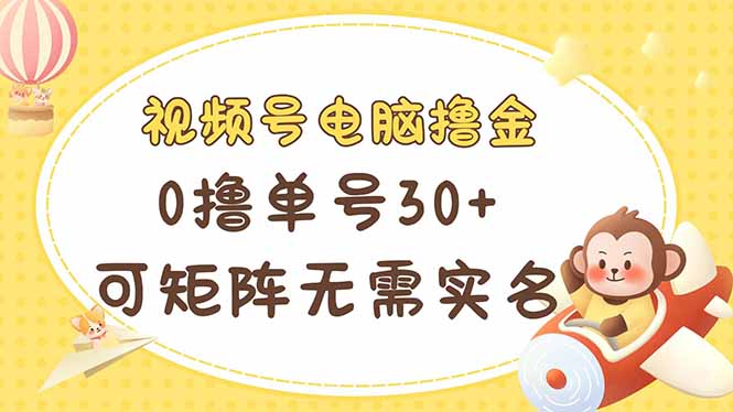 （14220期）视频号电脑撸金 0撸单号30+ 可矩阵 无需实名多号多得网赚项目-副业赚钱-互联网创业-资源整合-私域引流-黑科技软件-引流软件哲客网创