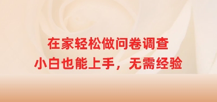 在家轻松做问卷调查，小白也能上手，无需经验网赚项目-副业赚钱-互联网创业-资源整合-私域引流-黑科技软件-引流软件哲客网创