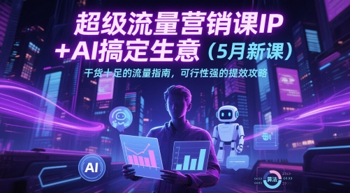 超级流量营销课IP+AI搞定生意（5月新课）干货十足的流量指南，可行性强的提效攻略网赚项目-副业赚钱-互联网创业-资源整合-私域引流-黑科技软件-引流软件哲客网创