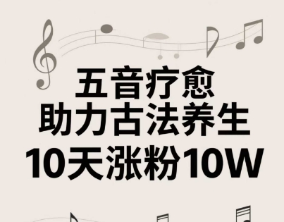 古法五音养生教程，五音疗愈的视频的制作方法，2-4小时就能学会，作者10天涨粉10W网赚项目-副业赚钱-互联网创业-资源整合-私域引流-黑科技软件-引流软件哲客网创