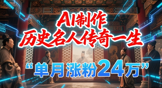 暴力起号！用AI制作历史名人传奇一生，单月涨粉24W，涨粉+变现赛道黑马来了网赚项目-副业赚钱-互联网创业-资源整合-私域引流-黑科技软件-引流软件哲客网创