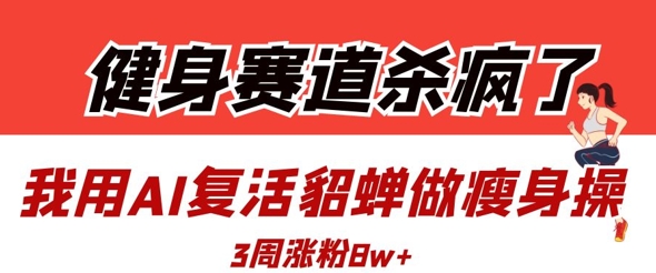 健身赛道杀疯了？我用AI复活貂蝉做瘦身操，3周涨粉8W网赚项目-副业赚钱-互联网创业-资源整合-私域引流-黑科技软件-引流软件哲客网创