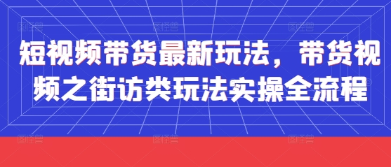 短视频带货最新玩法，带货视频之街访类玩法实操全流程网赚项目-副业赚钱-互联网创业-资源整合-私域引流-黑科技软件-引流软件哲客网创