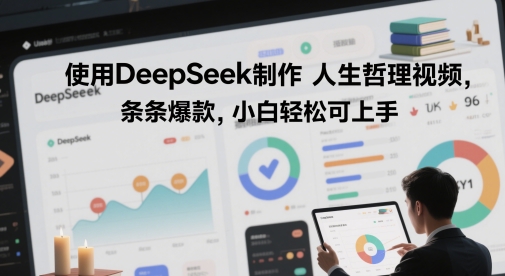使用DeepSeek制作人生哲理视频，条条爆款，小白轻松可上手网赚项目-副业赚钱-互联网创业-资源整合-私域引流-黑科技软件-引流软件哲客网创