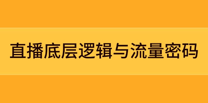 （14695期）直播底层逻辑与流量密码：定位模型+案例拆解，急速流承接与数据优化全攻略网赚项目-副业赚钱-互联网创业-资源整合-私域引流-黑科技软件-引流软件哲客网创