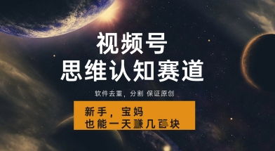 视频号新玩法，思维认知赛道，利用软件去重分割，轻松爆流量，新手宝妈一天轻松几张网赚项目-副业赚钱-互联网创业-资源整合-私域引流-黑科技软件-引流软件哲客网创