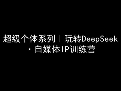 超级个体系列，玩转DeepSeek·自媒体IP训练营，deepseek教程网赚项目-副业赚钱-互联网创业-资源整合-私域引流-黑科技软件-引流软件哲客网创