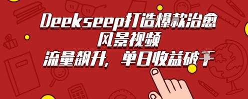 Deekseep制作治愈风景视频爆火出圈，单日收益几张，流量持续飙升网赚项目-副业赚钱-互联网创业-资源整合-私域引流-黑科技软件-引流软件哲客网创