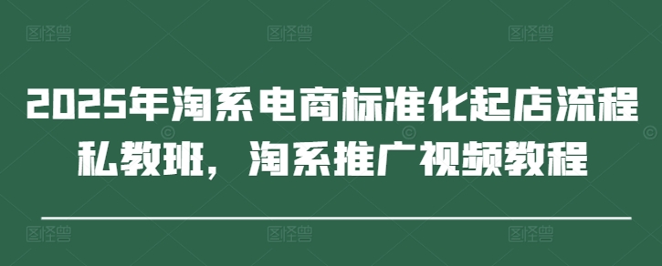 2025年淘系电商标准化起店流程私教班，淘系推广视频教程网赚项目-副业赚钱-互联网创业-资源整合-私域引流-黑科技软件-引流软件哲客网创