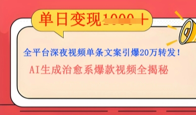 全平台深夜文案新风口：DeepSeek生成百万播放量金句，治愈系内容涨粉速度快4倍网赚项目-副业赚钱-互联网创业-资源整合-私域引流-黑科技软件-引流软件哲客网创