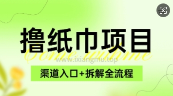 低价撸纸0元免单_项目拆解全流程+渠道入口网赚项目-副业赚钱-互联网创业-资源整合-私域引流-黑科技软件-引流软件哲客网创