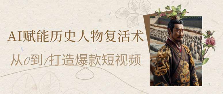 （14311期）AI赋能历史人物复活术：从0到1打造爆款短视频网赚项目-副业赚钱-互联网创业-资源整合-私域引流-黑科技软件-引流软件哲客网创