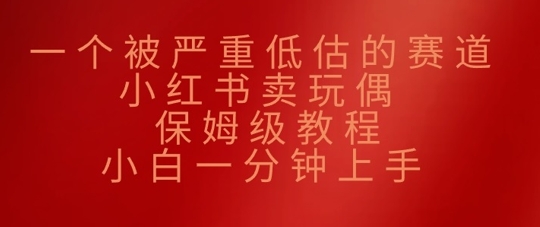 一个被严重低估的赛道，小红书卖玩偶，保姆级教程，小白一分钟上手网赚项目-副业赚钱-互联网创业-资源整合-私域引流-黑科技软件-引流软件哲客网创