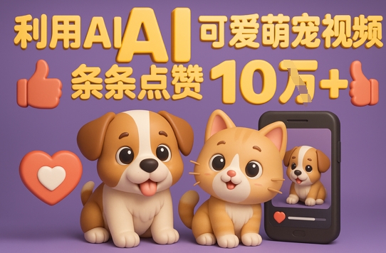 能骗过系统的AI萌宠视频制作全攻略：从0到 2W粉的爆款密码网赚项目-副业赚钱-互联网创业-资源整合-私域引流-黑科技软件-引流软件哲客网创