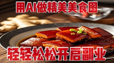 用AI做精美美食图，无需专业设备拍摄，轻轻松松开启副业网赚项目-副业赚钱-互联网创业-资源整合-私域引流-黑科技软件-引流软件哲客网创