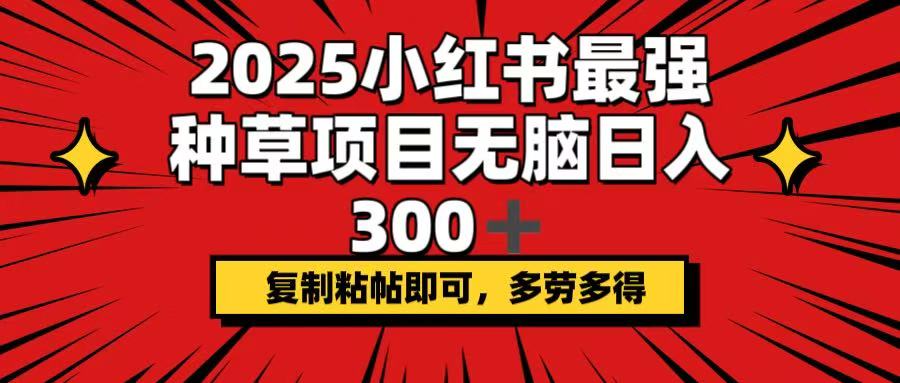 （14375期）2025小红书最强种草项目，无脑日入300+，复制粘帖即可，多劳多得网赚项目-副业赚钱-互联网创业-资源整合-私域引流-黑科技软件-引流软件哲客网创