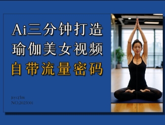 AI三分钟打造瑜伽美女视频，自带流量密码网赚项目-副业赚钱-互联网创业-资源整合-私域引流-黑科技软件-引流软件哲客网创