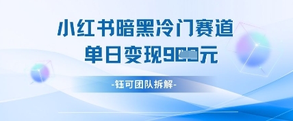 小红书冷门”暗黑”赛道，单日收益多张网赚项目-副业赚钱-互联网创业-资源整合-私域引流-黑科技软件-引流软件哲客网创