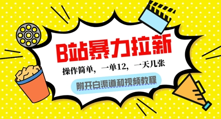 B站暴力拉新：一单12，一天几张，0门槛拉新(附渠道和教程)网赚项目-副业赚钱-互联网创业-资源整合-私域引流-黑科技软件-引流软件哲客网创