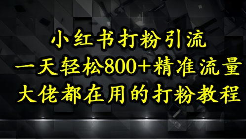 小红书打粉引流，一天轻松500+精准流量，大佬都在用的打粉教程网赚项目-副业赚钱-互联网创业-资源整合-私域引流-黑科技软件-引流软件哲客网创