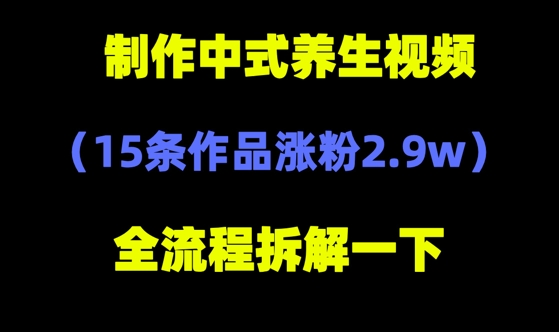 deepseek+中式养生，14条视频涨粉2.4W+，全新流量密码网赚项目-副业赚钱-互联网创业-资源整合-私域引流-黑科技软件-引流软件哲客网创