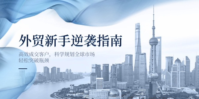 （14201期）外贸新手逆袭指南：高效成交客户，科学规划全球市场，轻松突破瓶颈网赚项目-副业赚钱-互联网创业-资源整合-私域引流-黑科技软件-引流软件哲客网创