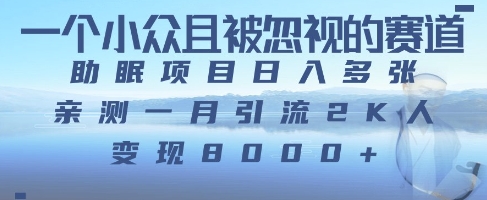 一个被严重低估的赛道，卖助眠教程日入三位数以上网赚项目-副业赚钱-互联网创业-资源整合-私域引流-黑科技软件-引流软件哲客网创
