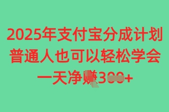 2025年支付宝分成计划，普通人也可轻松学会，一天收益3张网赚项目-副业赚钱-互联网创业-资源整合-私域引流-黑科技软件-引流软件哲客网创
