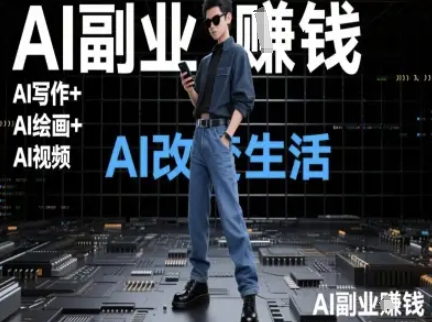 AI改变生活（Ai写作+AI绘画+Ai视频），AI副业挣钱网赚项目-副业赚钱-互联网创业-资源整合-私域引流-黑科技软件-引流软件哲客网创