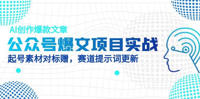 （14709期）公众号爆文项目实战，AI创作爆款文章，起号素材对标赠（附赛道AI提示词）网赚项目-副业赚钱-互联网创业-资源整合-私域引流-黑科技软件-引流软件哲客网创