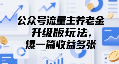 公众号流量主养老金升级版玩法，爆一篇收益多张网赚项目-副业赚钱-互联网创业-资源整合-私域引流-黑科技软件-引流软件哲客网创