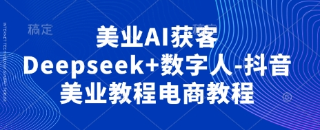 美业AI获客Deepseek+数字人-抖音美业教程电商教程网赚项目-副业赚钱-互联网创业-资源整合-私域引流-黑科技软件-引流软件哲客网创