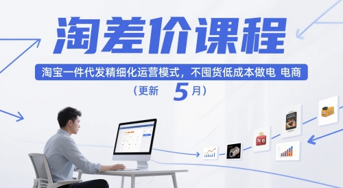 淘差价课程，淘宝一件代发精细化运营模式，不囤货低成本做电商（更新5月）网赚项目-副业赚钱-互联网创业-资源整合-私域引流-黑科技软件-引流软件哲客网创