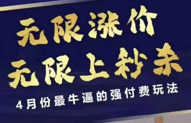 4月12号拼多多线上课，无限涨价，无限上秒杀，4月份最牛逼的强付费玩法网赚项目-副业赚钱-互联网创业-资源整合-私域引流-黑科技软件-引流软件哲客网创