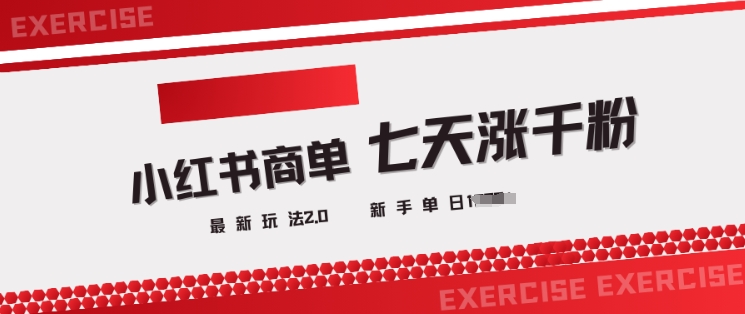 小红书商单2.0最新玩法，3天涨千粉单日变现多张网赚项目-副业赚钱-互联网创业-资源整合-私域引流-黑科技软件-引流软件哲客网创