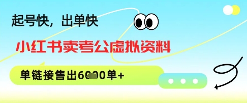 小红书卖考公虚拟资料，1单3.9-19.9，单链接销量上千单网赚项目-副业赚钱-互联网创业-资源整合-私域引流-黑科技软件-引流软件哲客网创