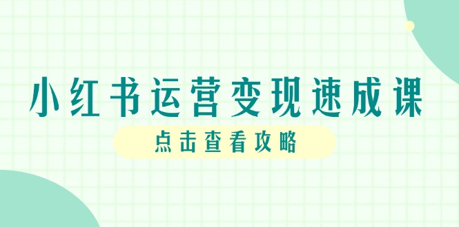 （14951期）小红书运营变现速成课，账号搭建到暴力起号，个人IP全流程指南网赚项目-副业赚钱-互联网创业-资源整合-私域引流-黑科技软件-引流软件哲客网创