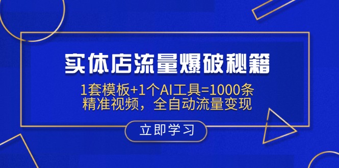 （14131期）实体店流量爆破秘籍：1套模板+1个AI工具=1000条精准视频，全自动流量变现网赚项目-副业赚钱-互联网创业-资源整合-私域引流-黑科技软件-引流软件哲客网创