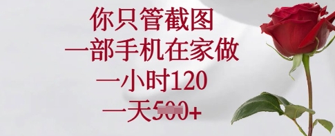 你只管截图，一部手机在家做，一小时120.一天5张【揭秘】网赚项目-副业赚钱-互联网创业-资源整合-私域引流-黑科技软件-引流软件哲客网创