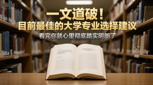 付费文章：一文道破！目前最佳的大学专业选择建议，看完你就心里彻底踏实明朗了网赚项目-副业赚钱-互联网创业-资源整合-私域引流-黑科技软件-引流软件哲客网创