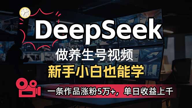 （14199期）小白用DeepSeek做养生号，一条作品涨粉5万+，单日收益上千网赚项目-副业赚钱-互联网创业-资源整合-私域引流-黑科技软件-引流软件哲客网创