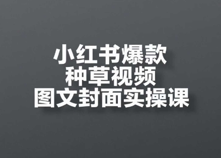 小红书爆款种草视频图文封面实操课，​开店、选品、引流、变现全流程网赚项目-副业赚钱-互联网创业-资源整合-私域引流-黑科技软件-引流软件哲客网创