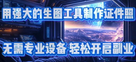 用强大的生图工具制作证件照，无需专业设备，轻松开启副业网赚项目-副业赚钱-互联网创业-资源整合-私域引流-黑科技软件-引流软件哲客网创