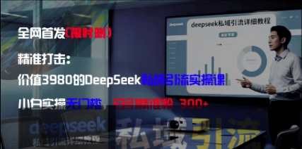 精准打击：价值3980的DeepSeek私域引流实操课，小白实操无门槛，日引精准粉300+网赚项目-副业赚钱-互联网创业-资源整合-私域引流-黑科技软件-引流软件哲客网创