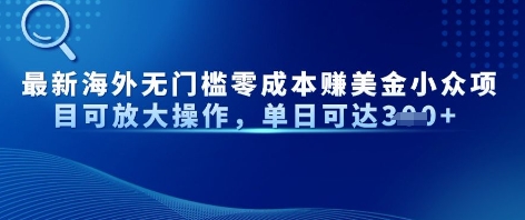 最新海外无门槛美金小众项目可放大操作，单日可达3张网赚项目-副业赚钱-互联网创业-资源整合-私域引流-黑科技软件-引流软件哲客网创